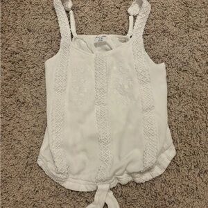 Abercrombie Kids Ivory Embroidered Top